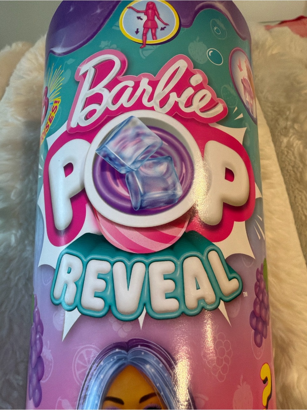Barbie Pop Reveal Party Favor Can - Pink, Purple, Teal